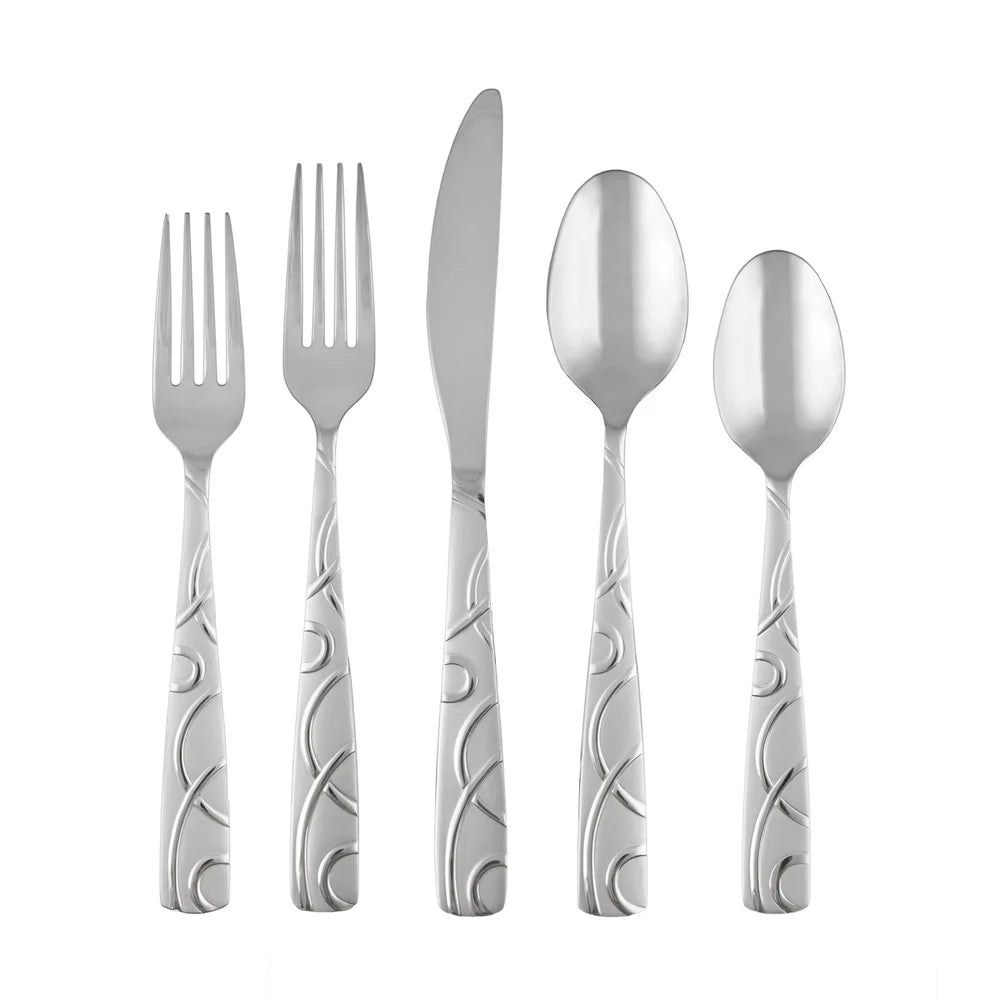 XMSJ 45 Piece Stainless Steel Flatware Set Service For 8 With Serving Pieces