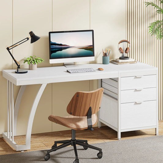 Tribesigns Computer Desk With 3 Drawers And Reversible Drawers