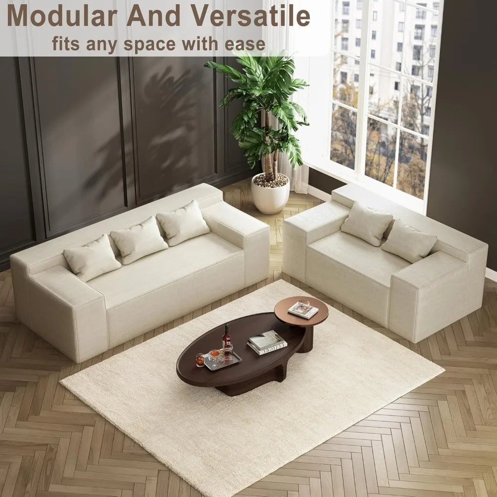Modular Sectional Sofa Corduroy With Movable Cushions