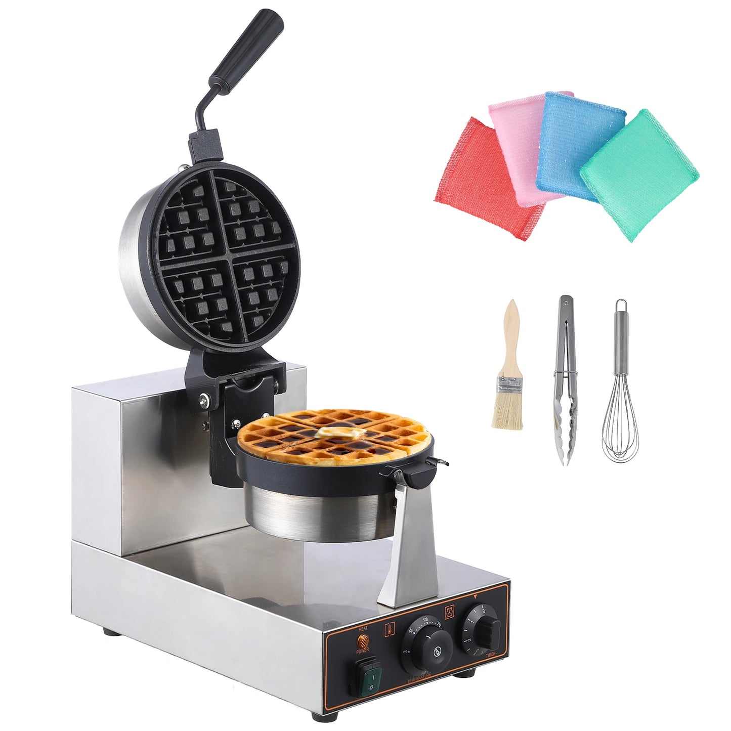 Acekool Electric Waffle Maker With Time Temperature Control