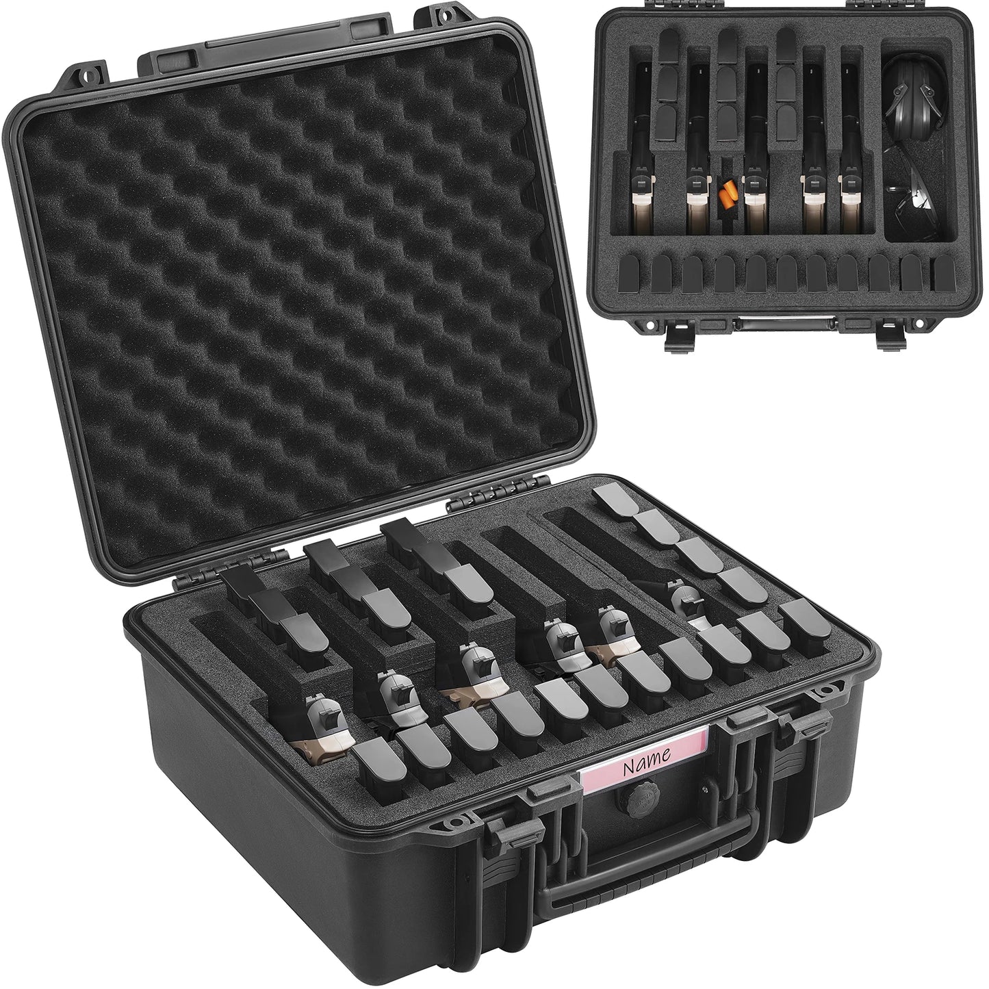 SucceBuy Waterproof Hard Pistol Case With Foam Lining Lockable