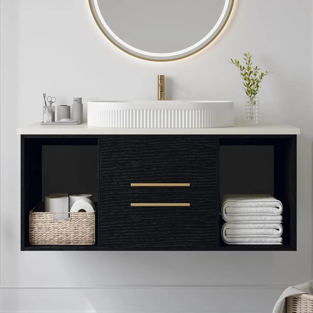 ZHUXIANG Modern Floating Bathroom Vanity With Premium Ceramic Basin