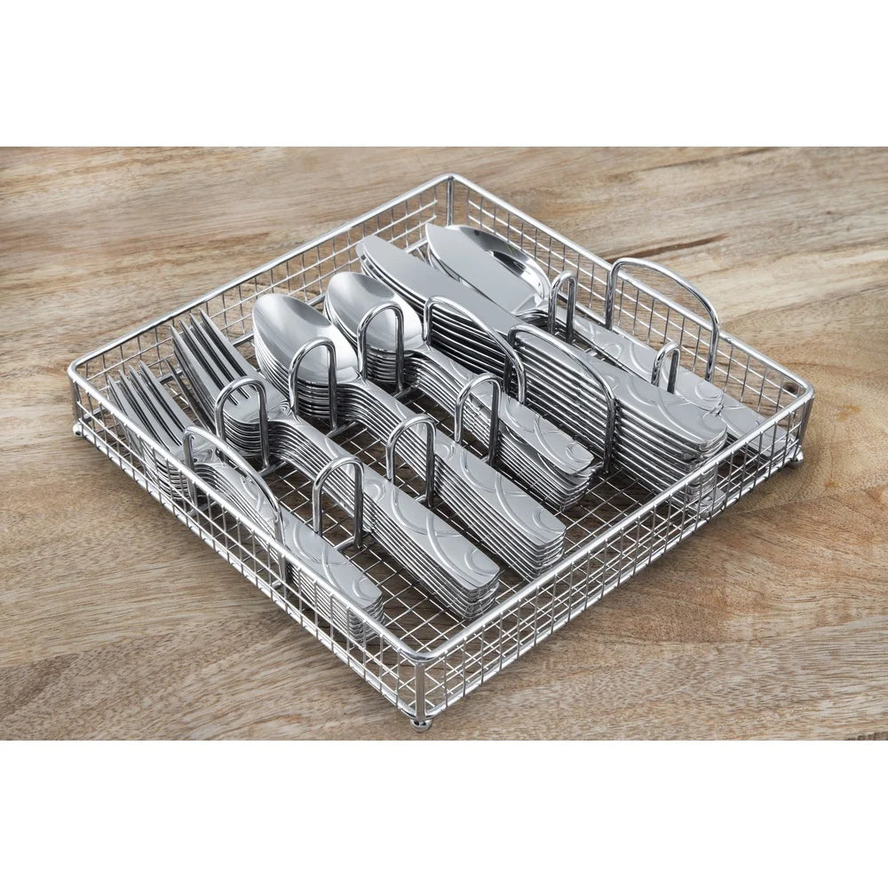 XMSJ 45 Piece Stainless Steel Flatware Set Service For 8 With Serving Pieces