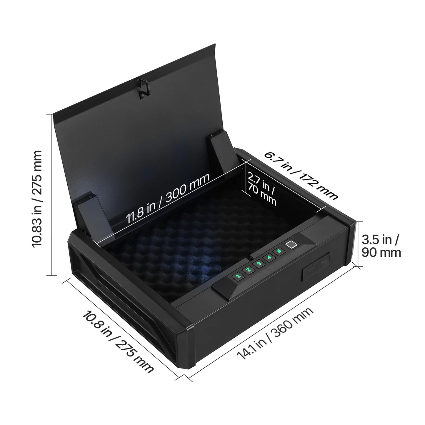 SucceBuy Gun Safe Slider 3Way With Fingerprint Code Key LED