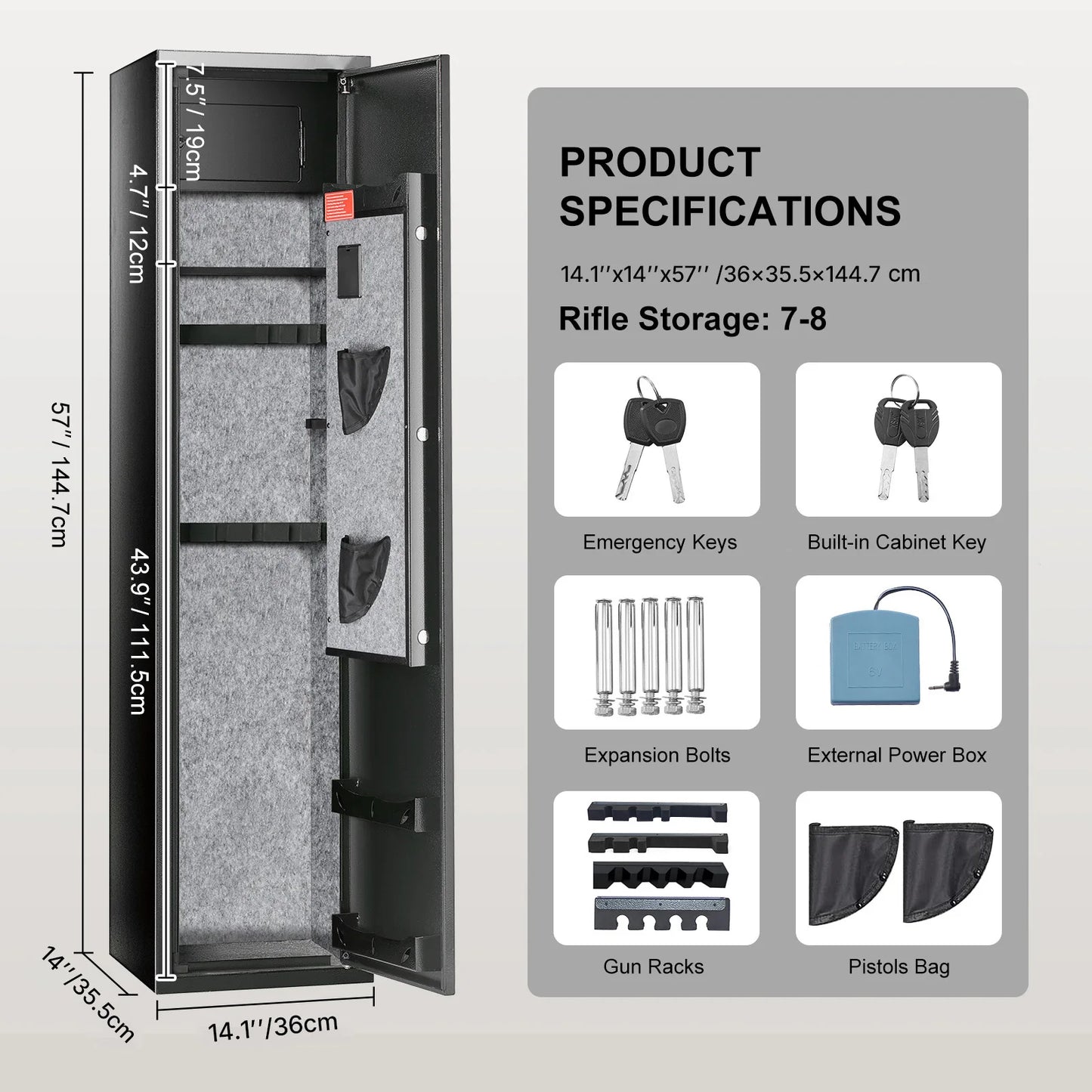 SucceBuy Gun Safe Cabinet With Digital Keypad And Removable Shelf