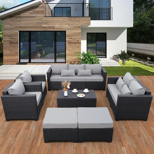 Patio Furniture Set Sectional Outdoor With Storage Table