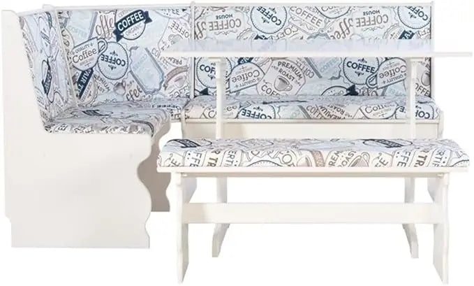 XMSJ Patio Conversation 3 Piece Nook Set With Upholstered Bench