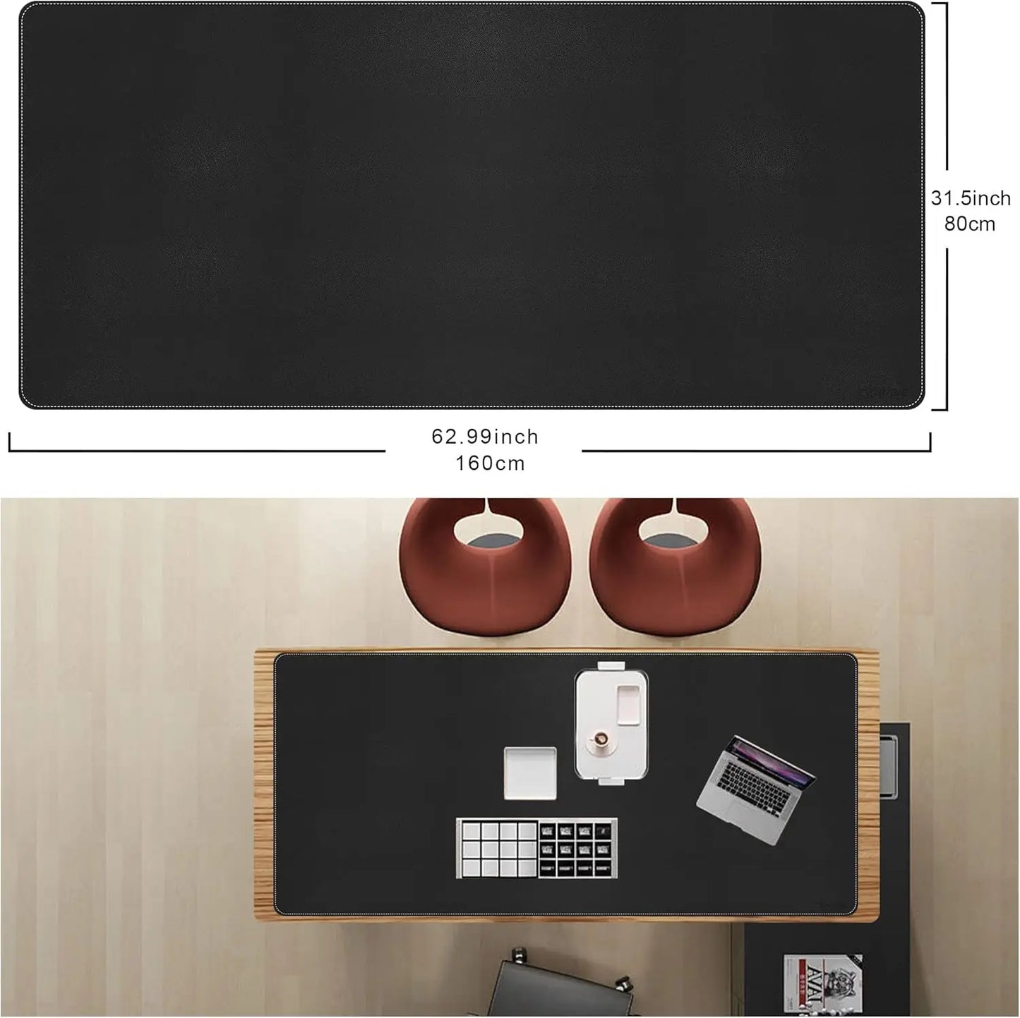PU Leather Desk Mat Non Slip Waterproof Office And Home