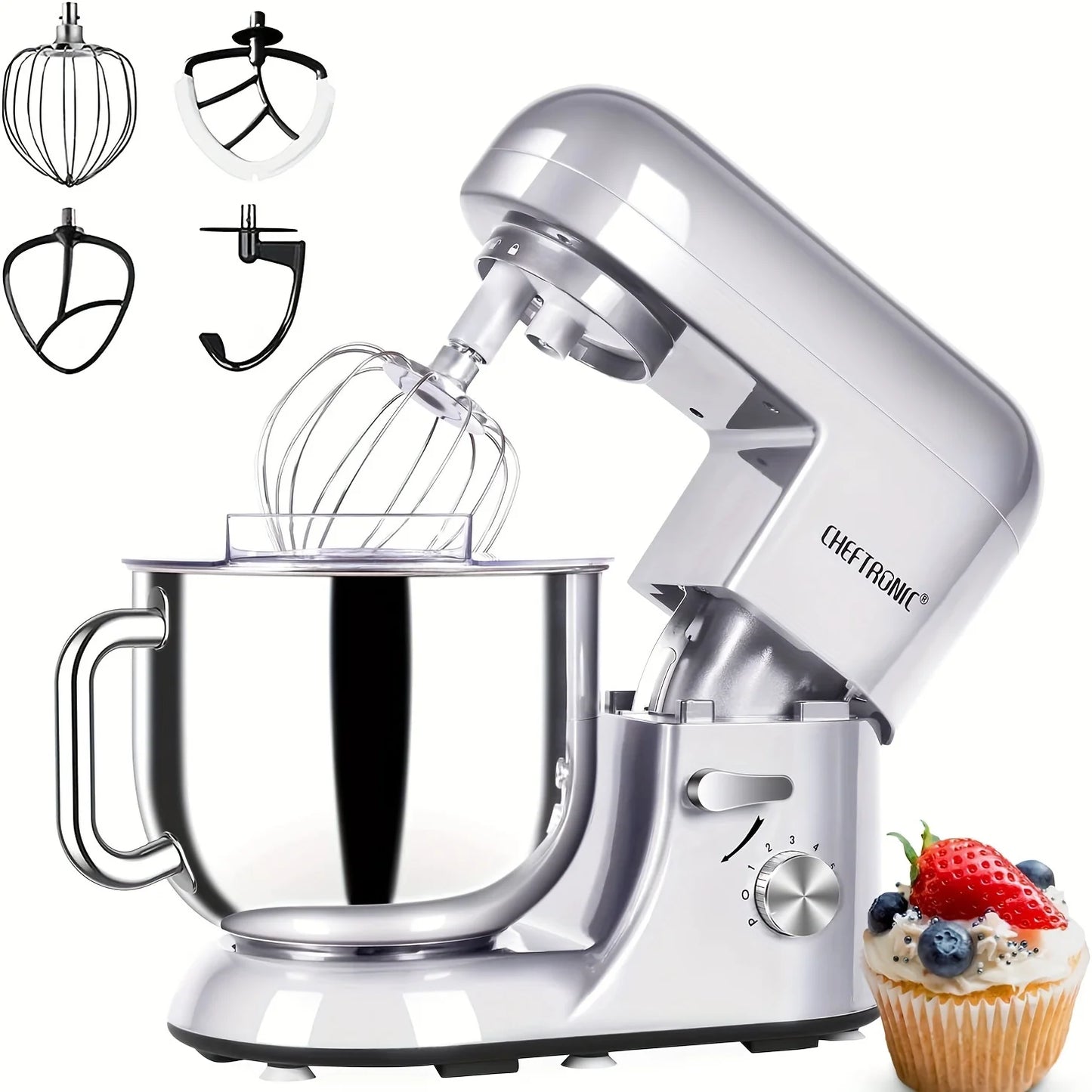 Cheftronic 6 Speed Stand Mixer With Stainless Steel Bowl