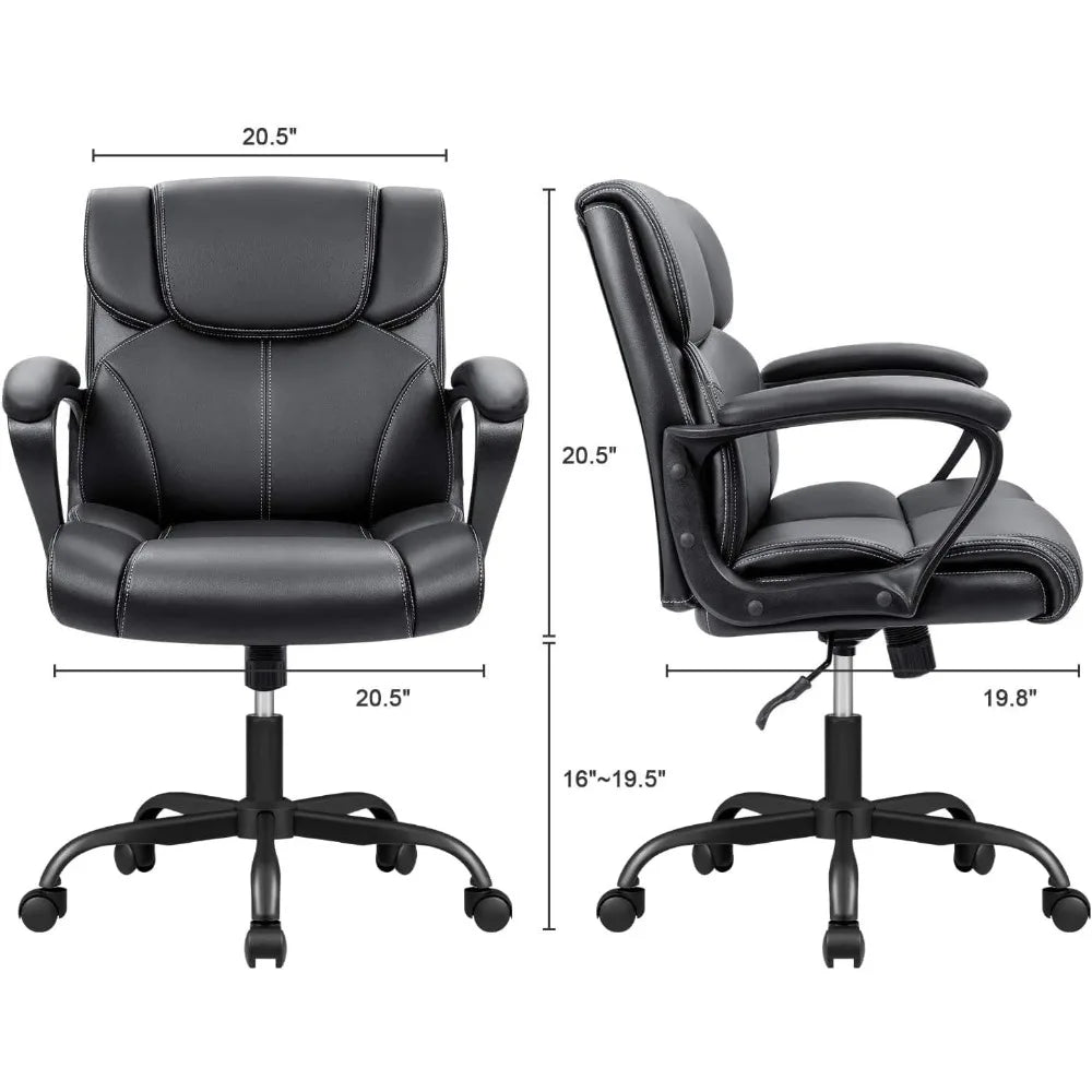 XIAOLANG Ergonomic Faux Leather Office Chair With Armrests