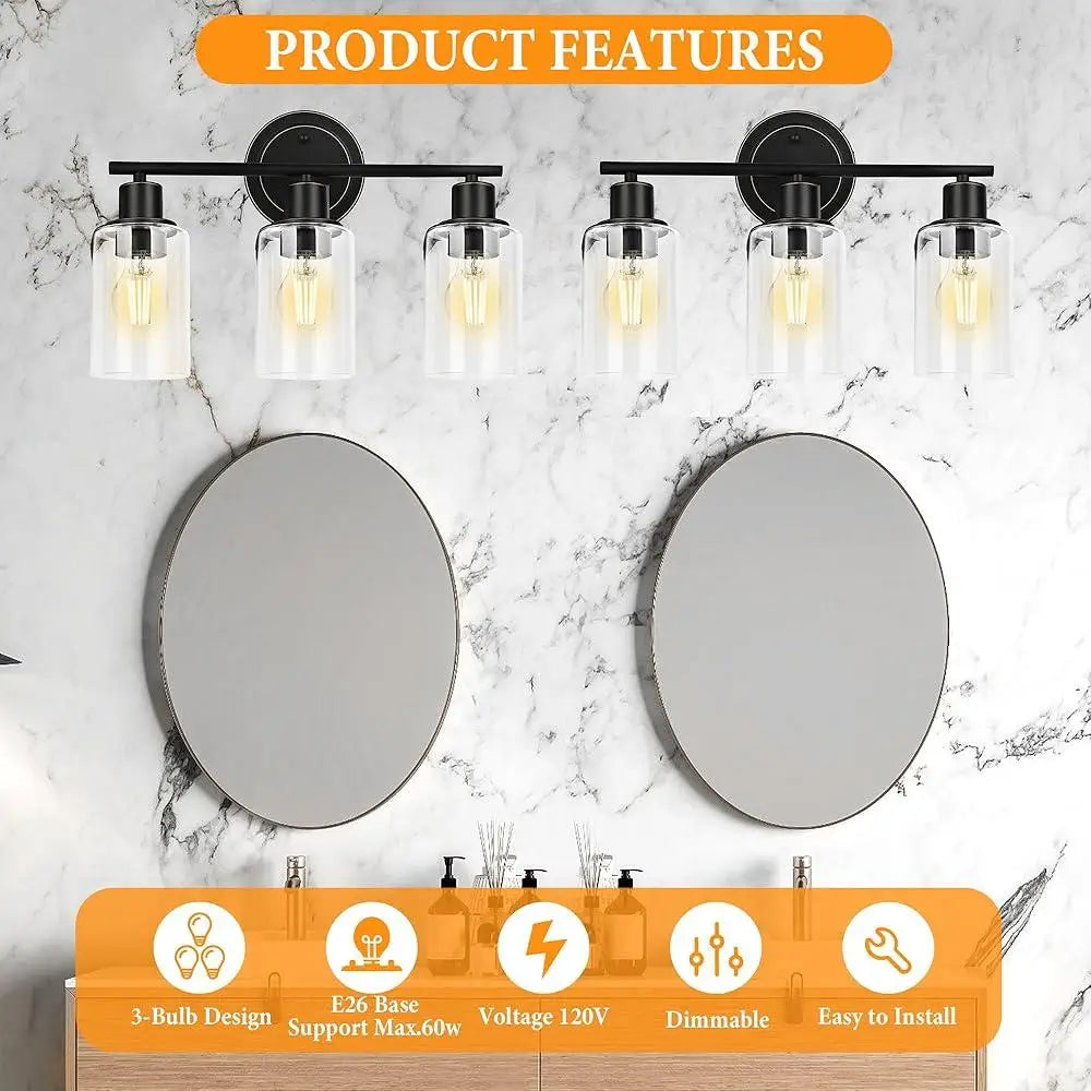 XMSJ 3 Light Wall Sconce Bathroom Vanity Light Fixture
