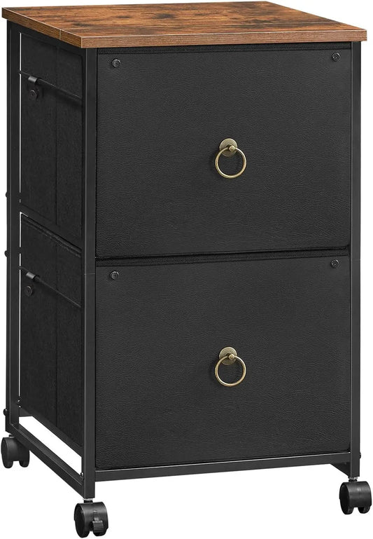 2-Drawer Rolling File Cabinet With Printer Stand Office Storage Cart