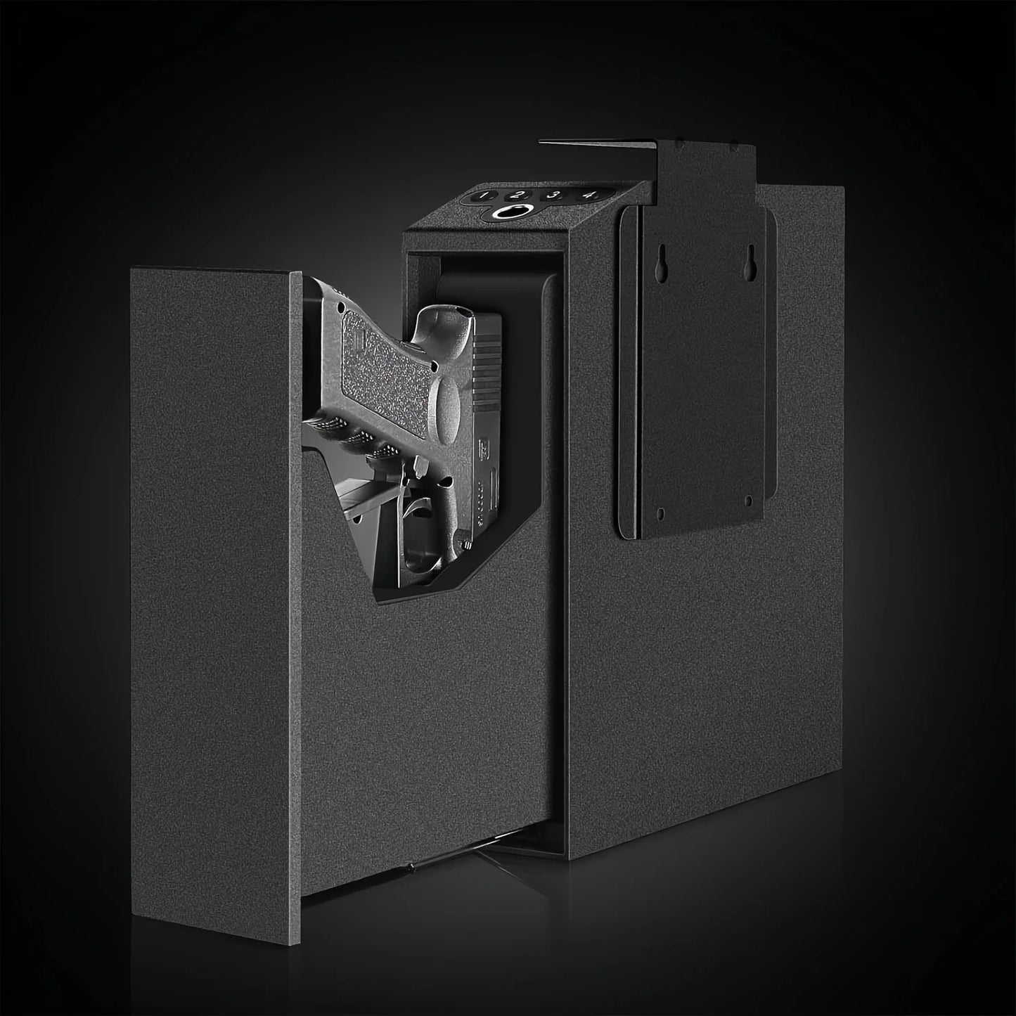 Biometric Slider Handgun Safe With Auto Sliding Door For Nightstand