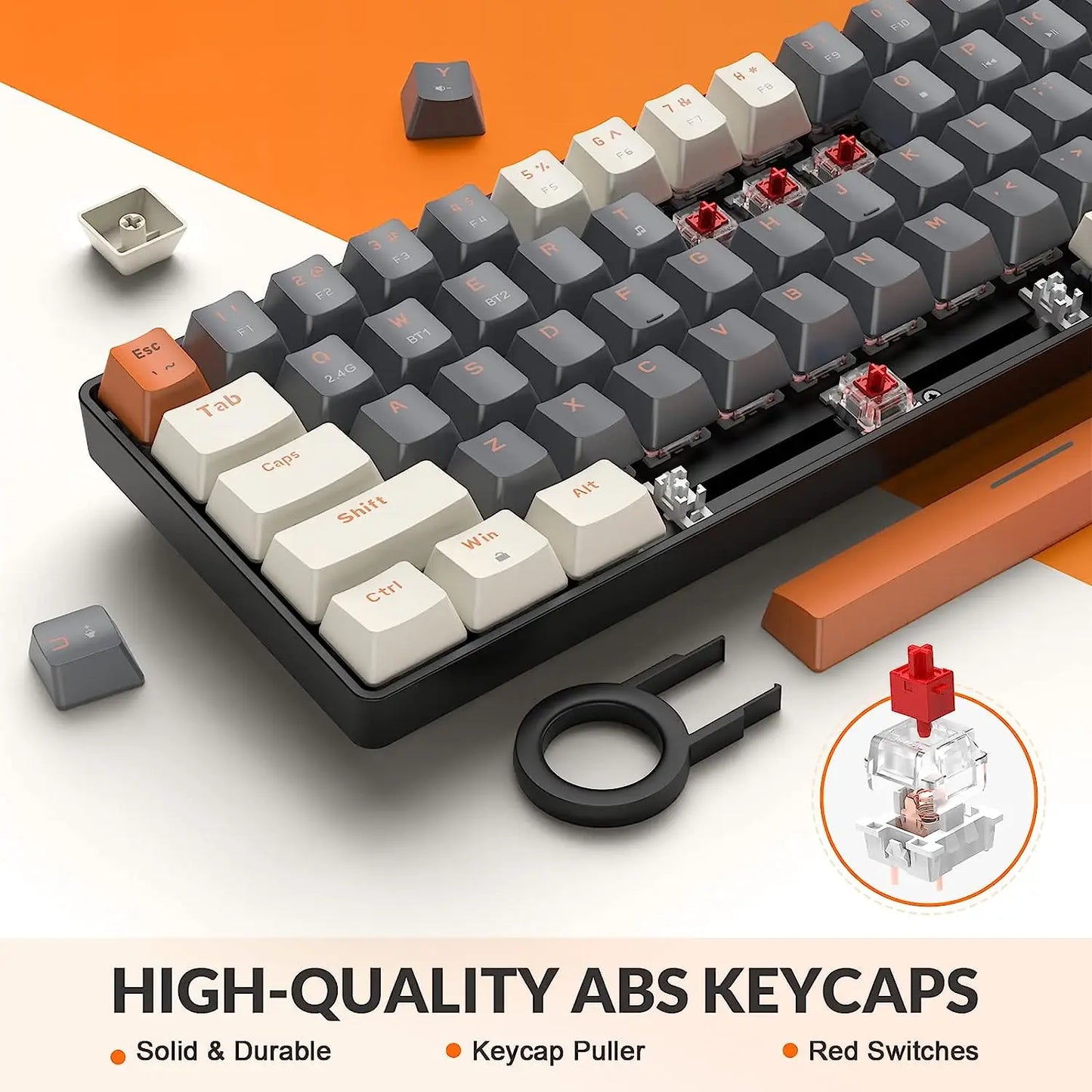 Attack Shark RK68 Wireless Mechanical Keyboard Bluetooth 5.0 2.4GHz Dual Mode