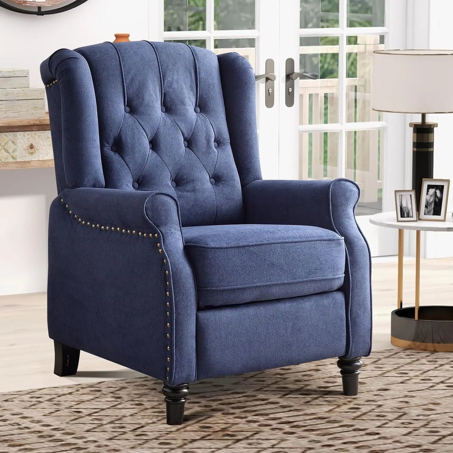 EBELLO Push Back Recliner Chair Fabric Lounge Armchair Living Room