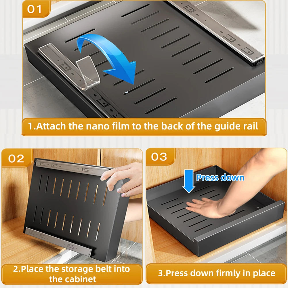 HiMISS PremiumQuality SlidingCabinet DrawerSystem for Kitchen Organization and Storage