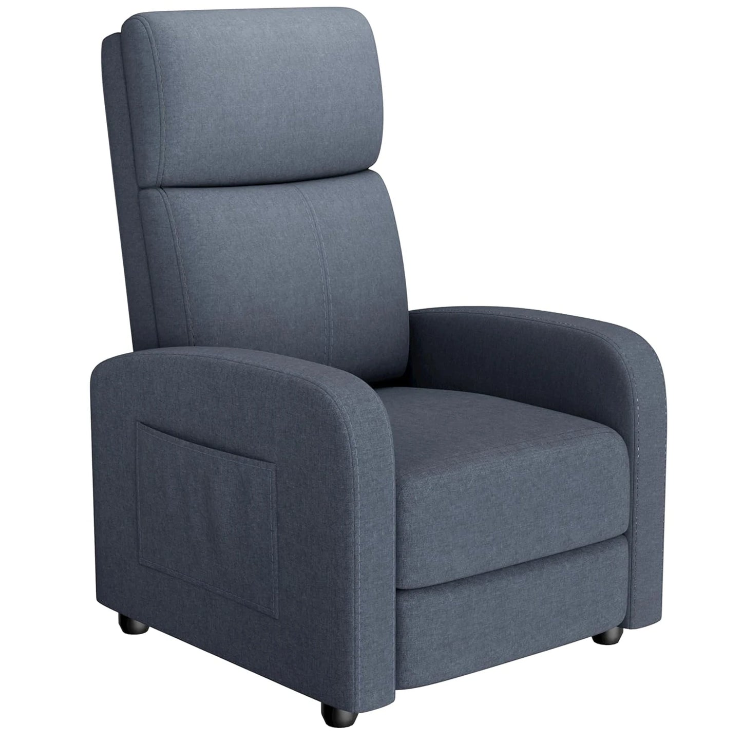 HiMISSCN Push Back Recliner Chair for Adults With Side Pocket