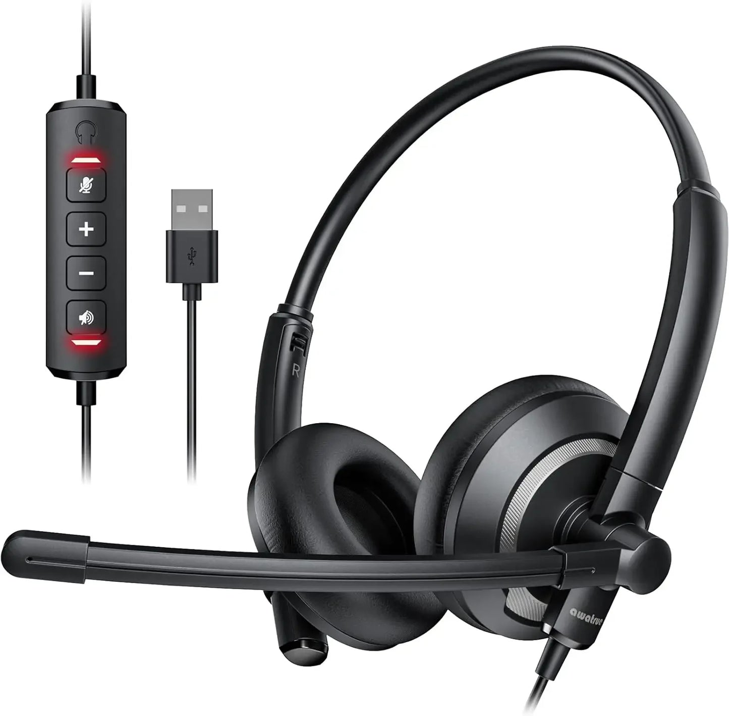 BINNUNE EH05 Wired USB Headset With Noise Cancelling Microphone