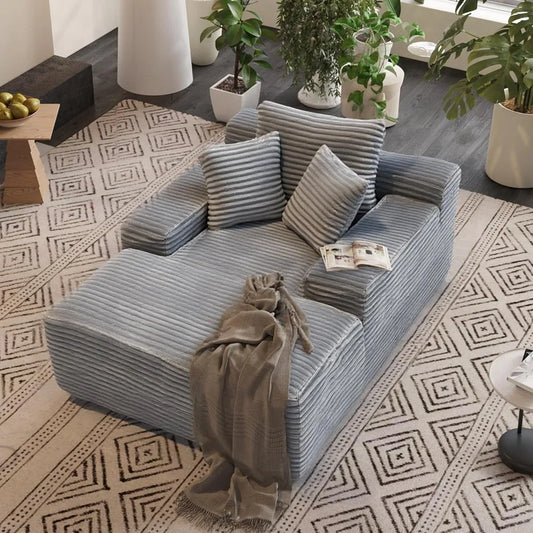 ZHUOTING Cozy Oversized Chaise Lounge Chair With 3 Pillows