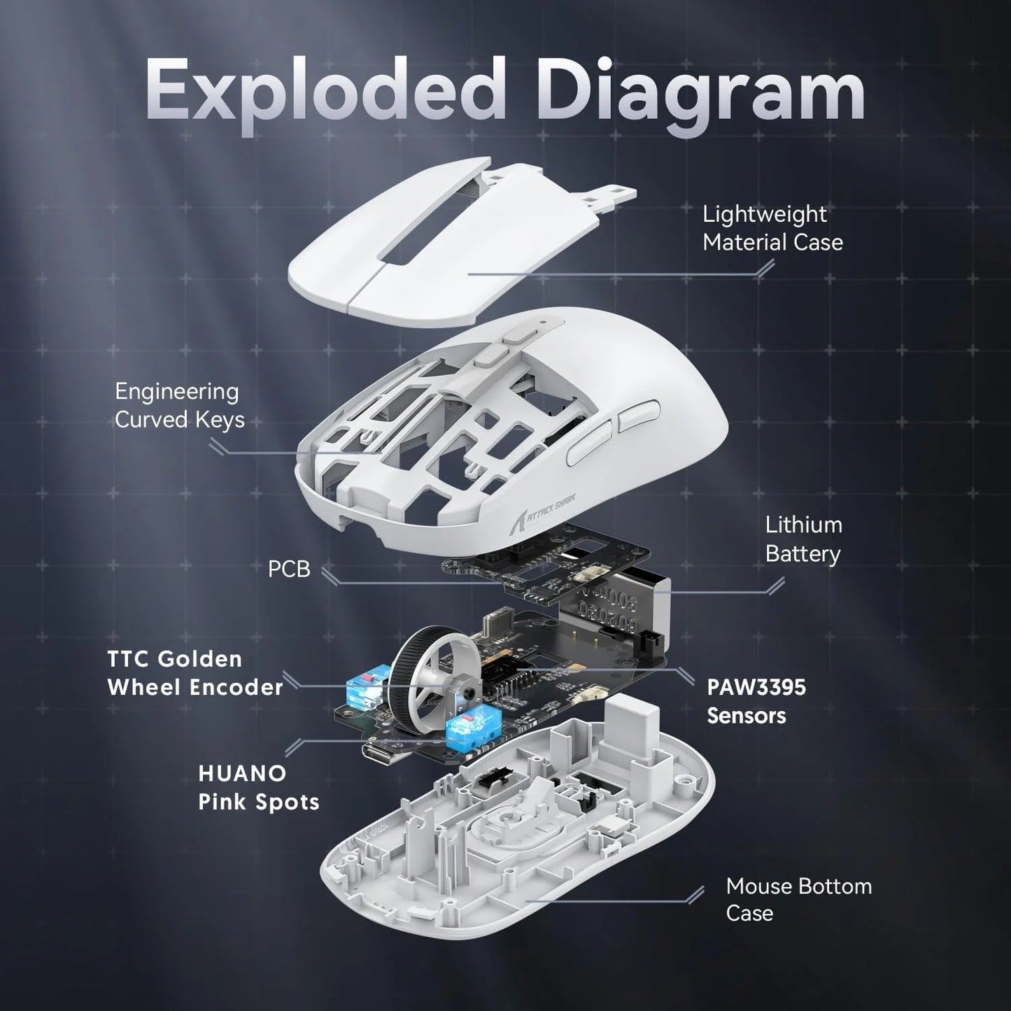 Attack Shark X6 Wireless Gaming Mouse With PAW3395 Sensor Magnetic Dock