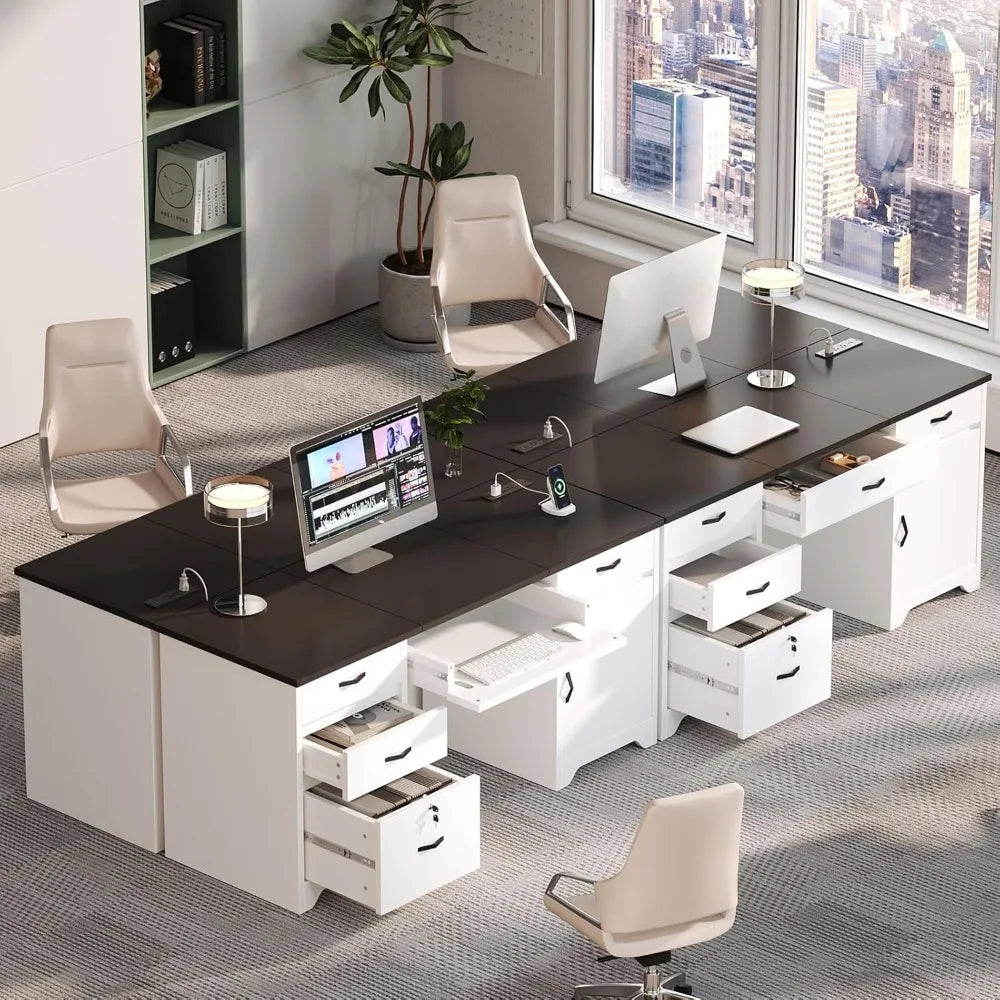 XIAOLANG Modern Office Desk With Lockable Drawers And USB Charging