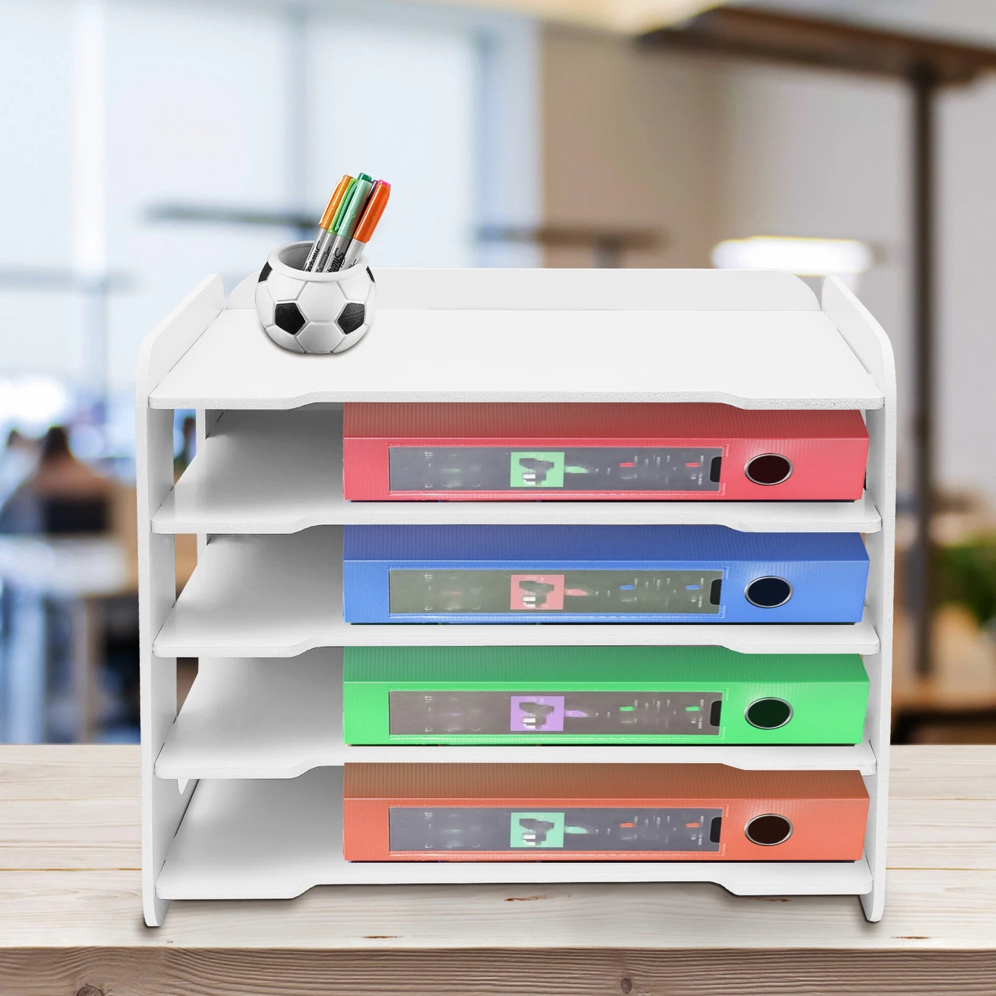 Hign-concerned File Organizer 5-Layer Shelving for Office or Home Storage