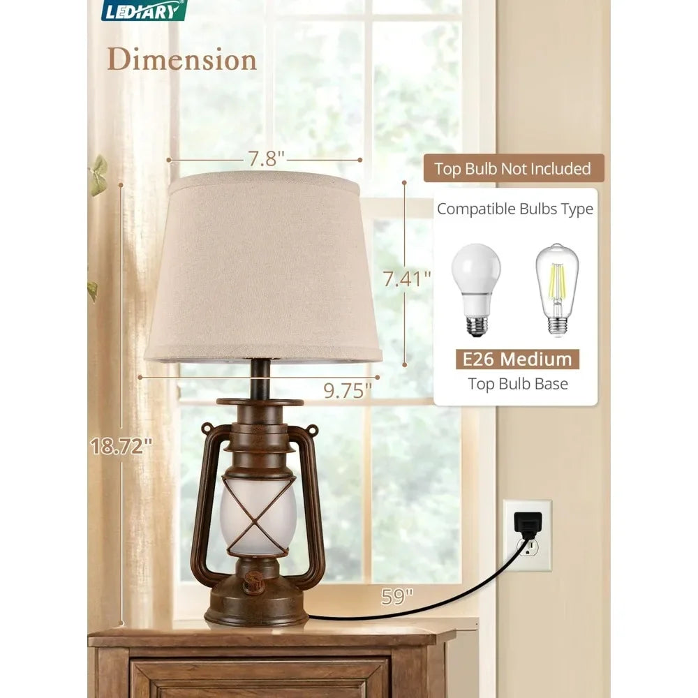 Angie's Home Store Customizable LED Vintage Lantern Table Lamps