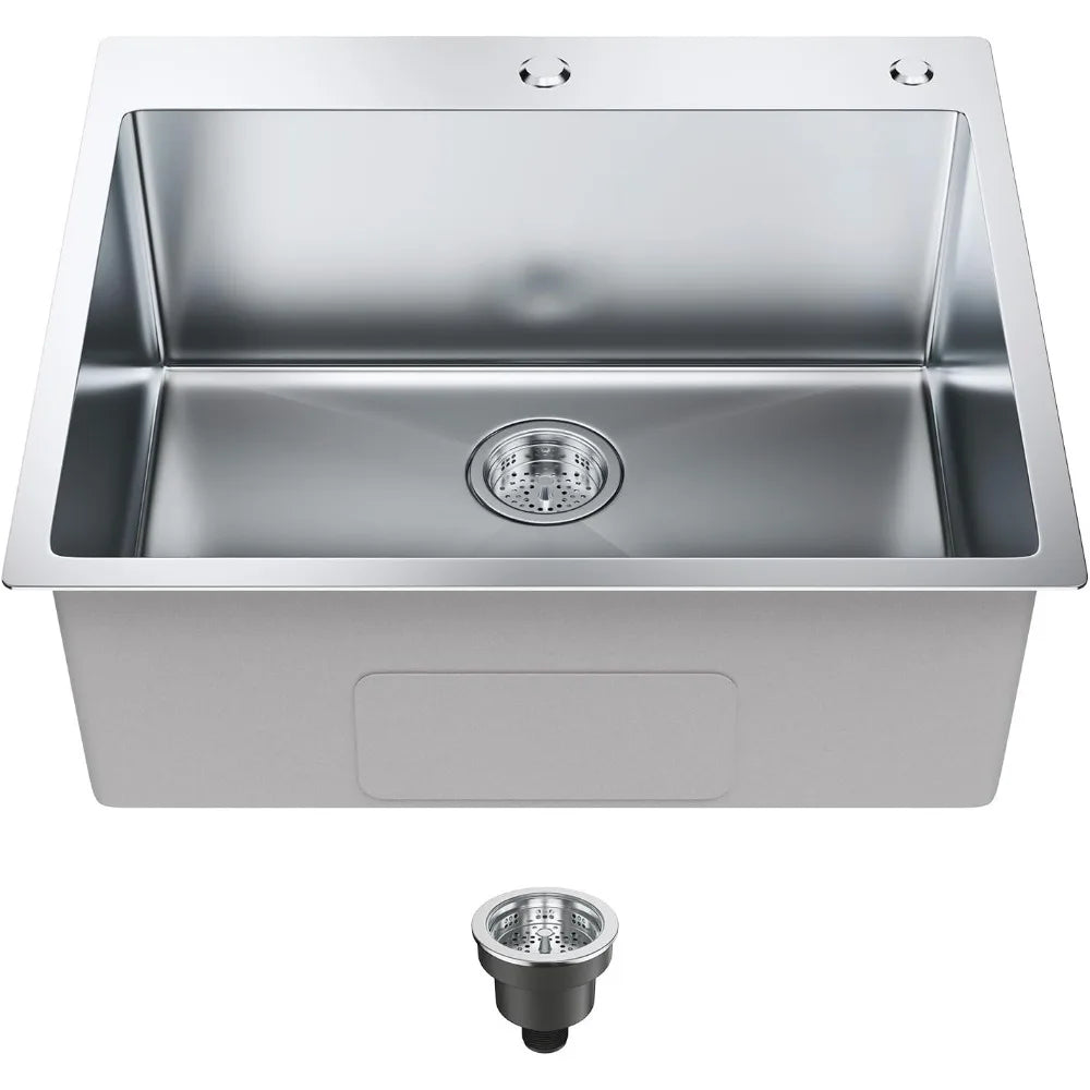 304 Stainless Steel Drop In Kitchen Sink Top Mount Bowl