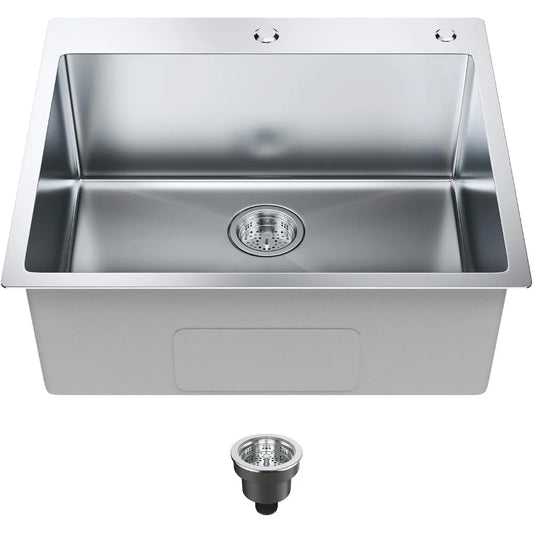 304 Stainless Steel Drop In Kitchen Sink Top Mount Bowl
