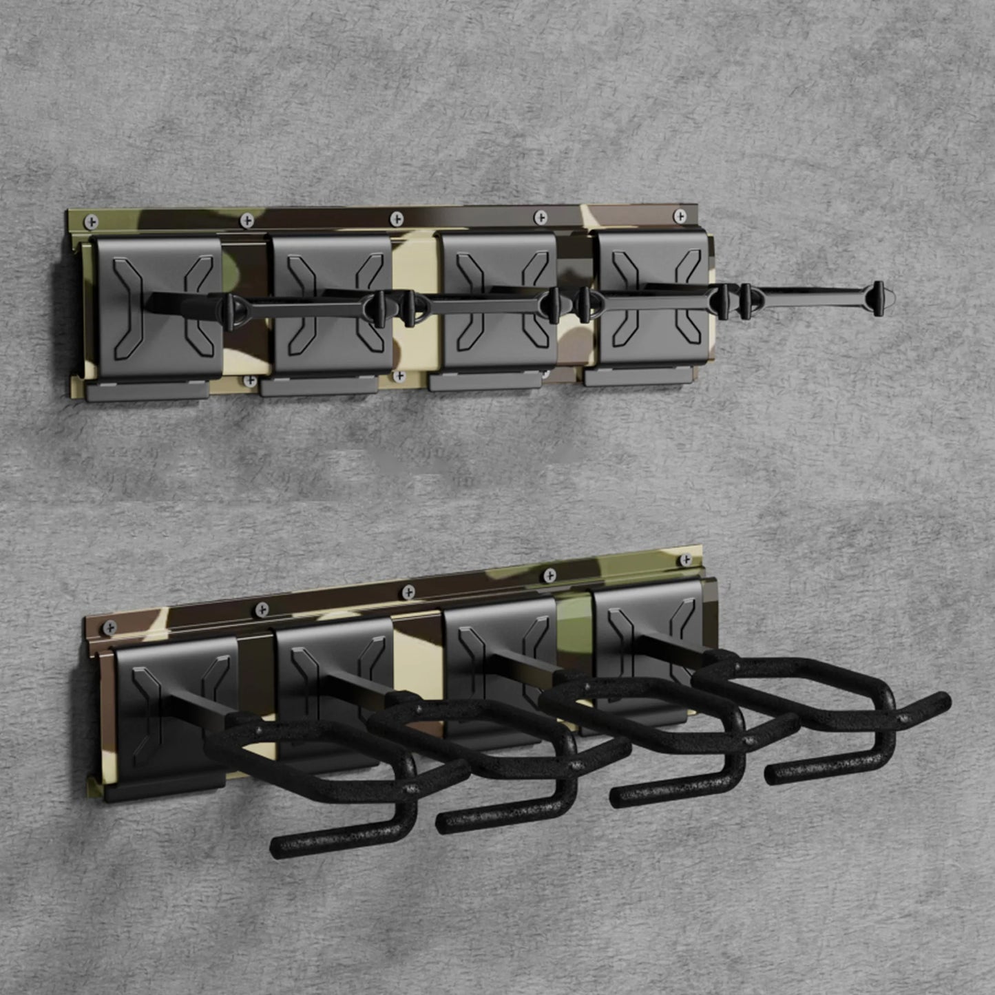 Heavy Duty Steel Gun Rack With Adjustable Slots Wall Mount