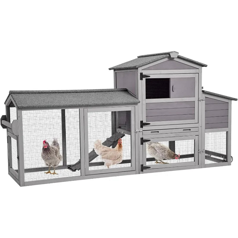 Mobile Chicken Coop With Wheels Outdoor Hen House Poultry Cage