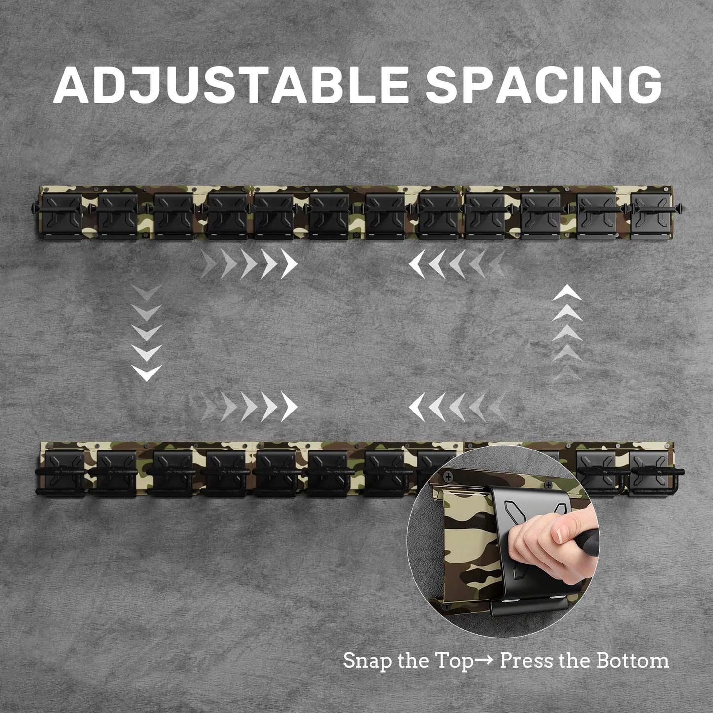 Heavy Duty Steel Gun Rack With Adjustable Slots Wall Mount