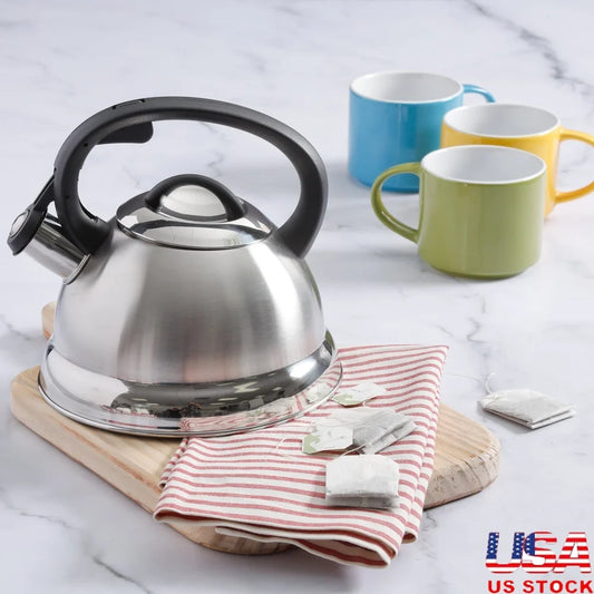 Stainless Steel Whistling Tea Kettle Induction Compatible Flip Up Spout