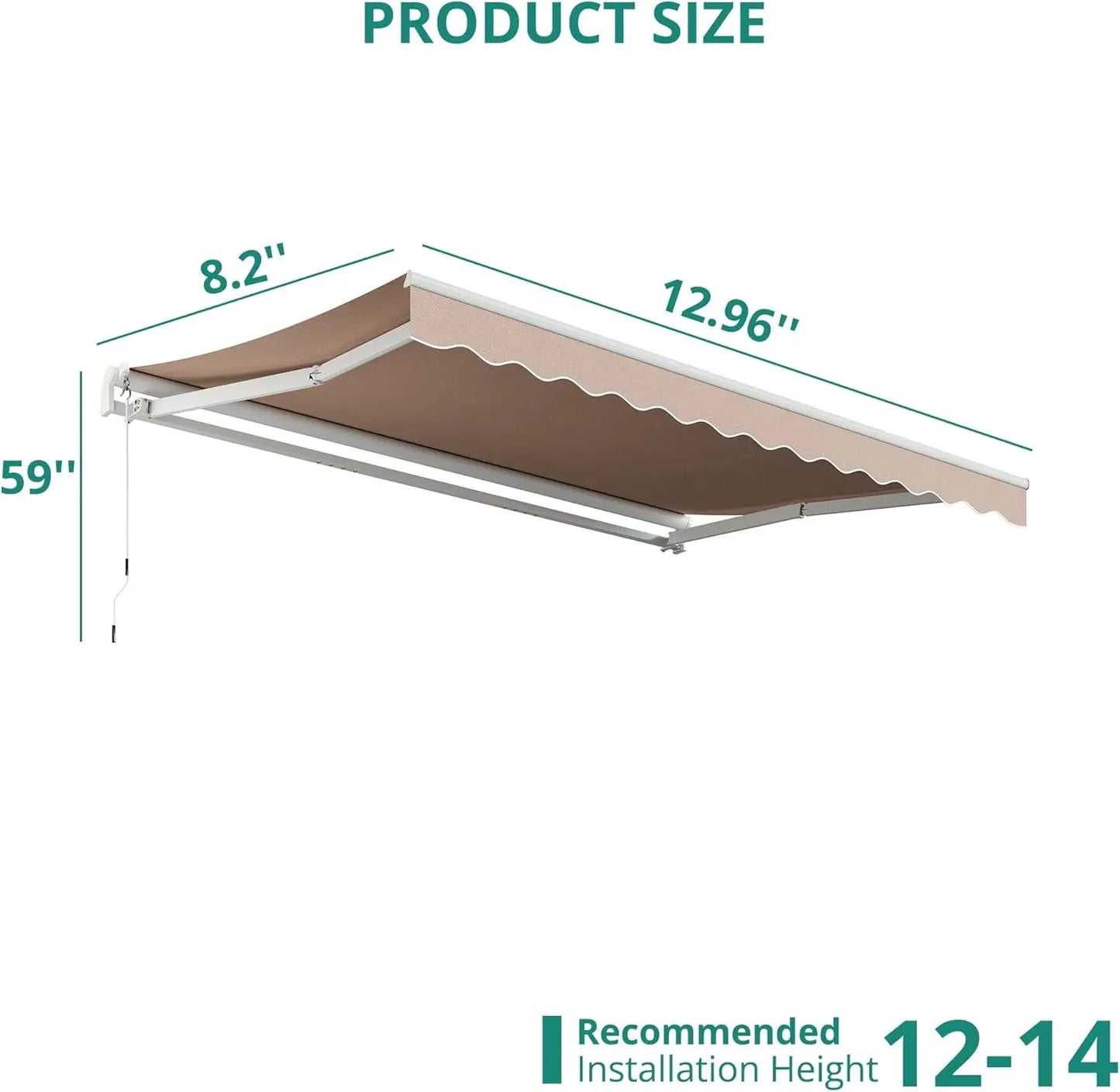 XMSJ Retractable Awning Sun Shade Shelter For Outdoor Patio