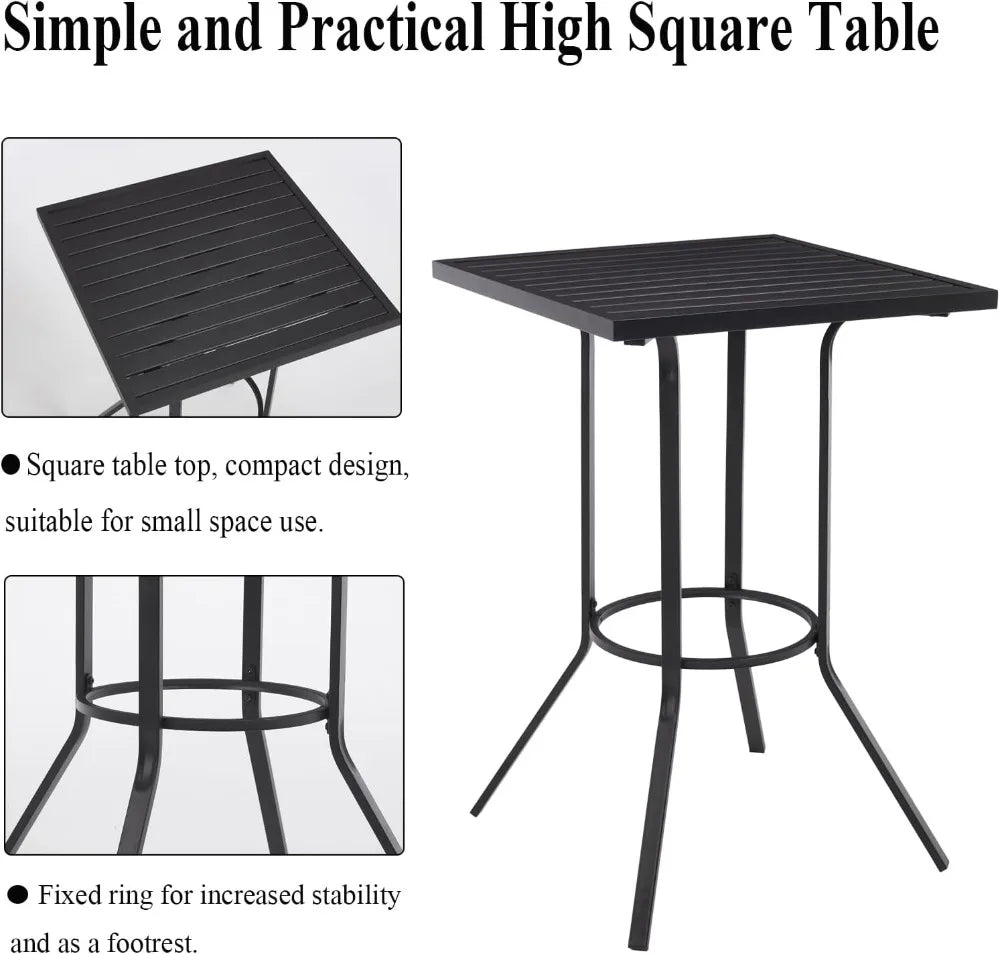 Outdoor Patio Bar Set With Cushions Wicker Stools And Table