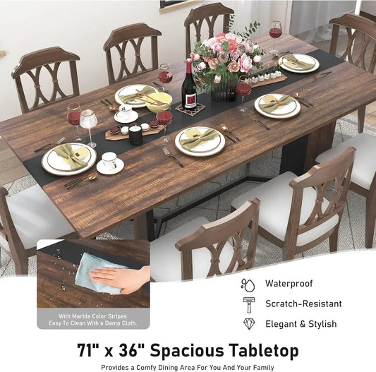 XMSJ Large Rectangular Dining Table For Four