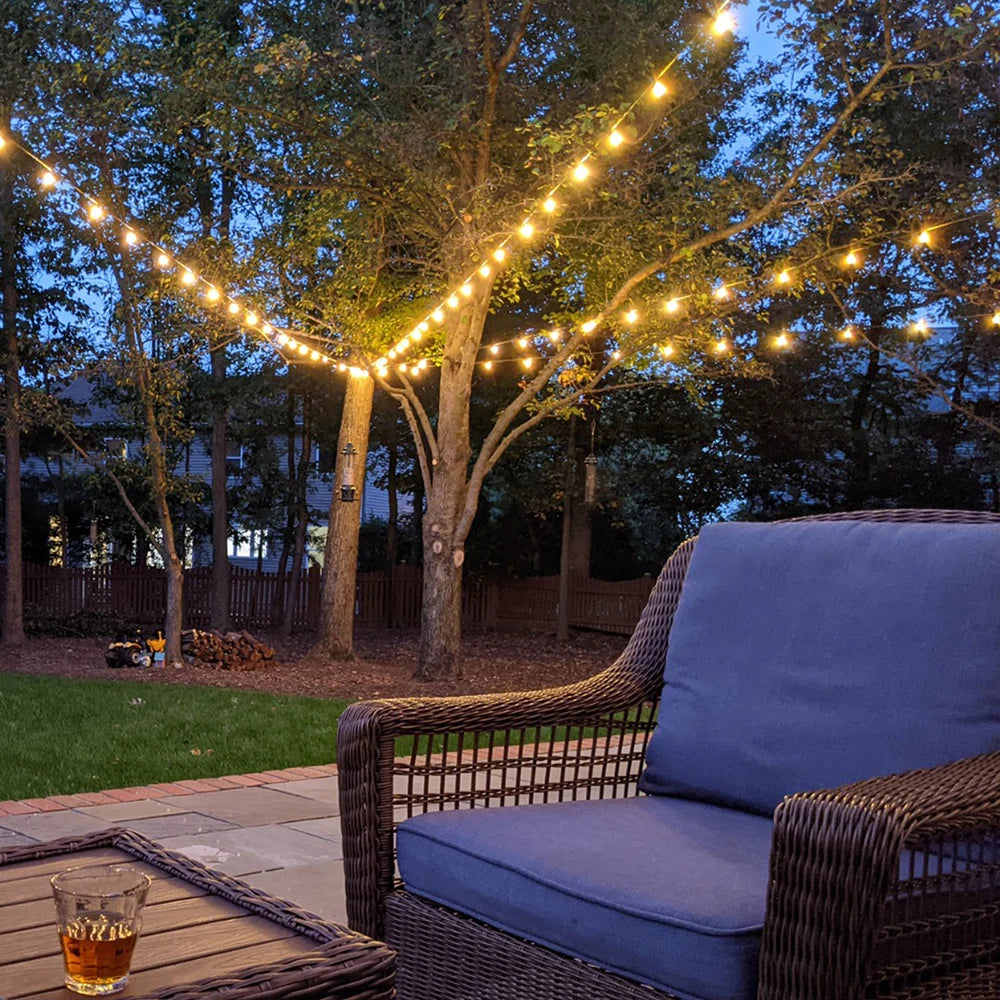 Burhui LED Outdoor Garden Light String 2 Pack Festoon Lights for Weddings