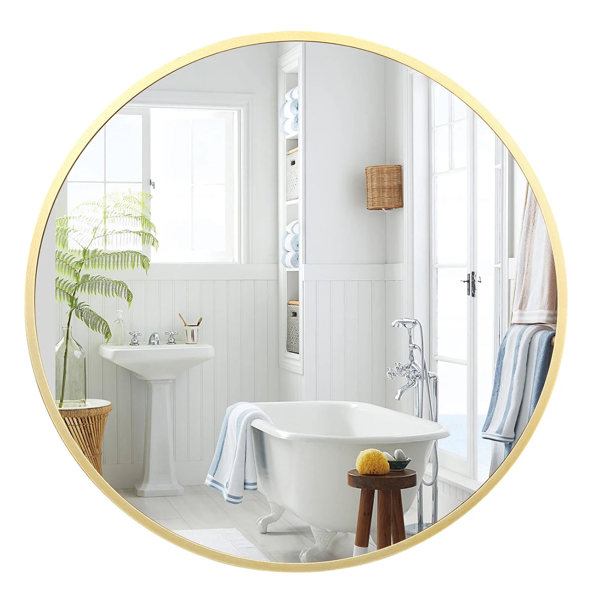 Twister.CK Round Wall Mirror With Metal Frame For Modern Home