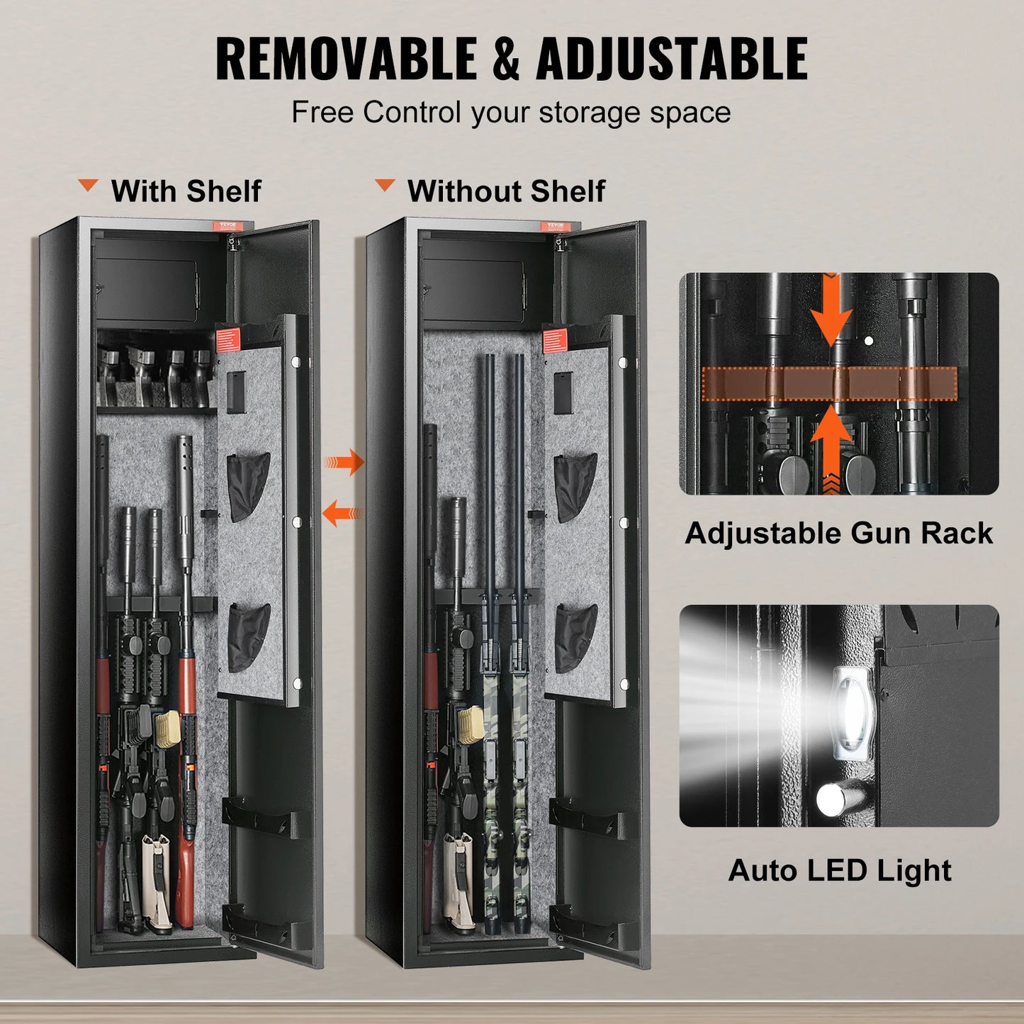 SucceBuy Gun Safe With Digital Keypad Lock And Removable Shelf