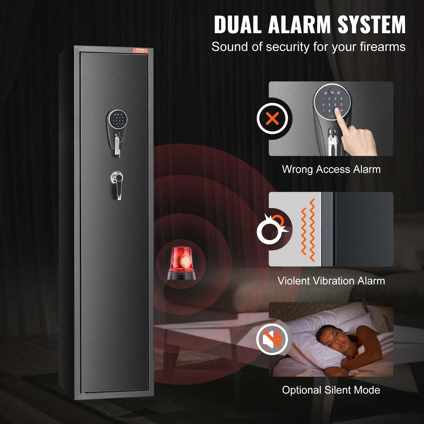 SucceBuy Gun Safe With Digital Keypad Lock And Removable Shelf