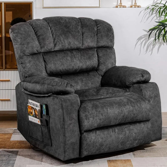 XMSJ Ergonomic Recliner Chair Cup Holders And Side Pocket