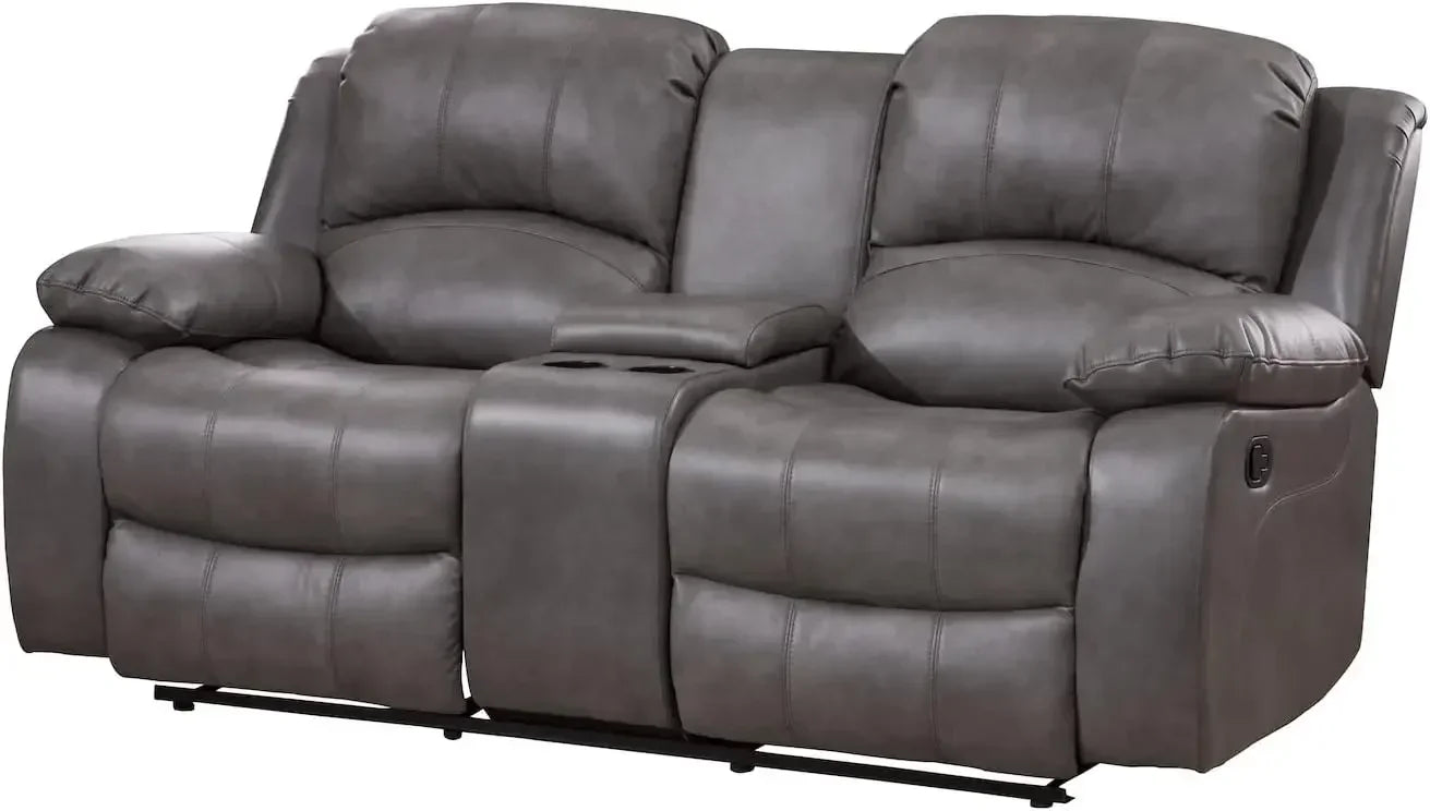 2PC Leather Air Reclining Sofa Loveseat Set 8018 For Home