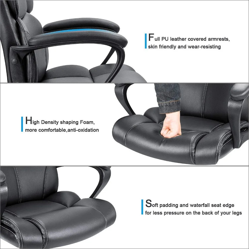 XIAOLANG Ergonomic Faux Leather Office Chair With Armrests