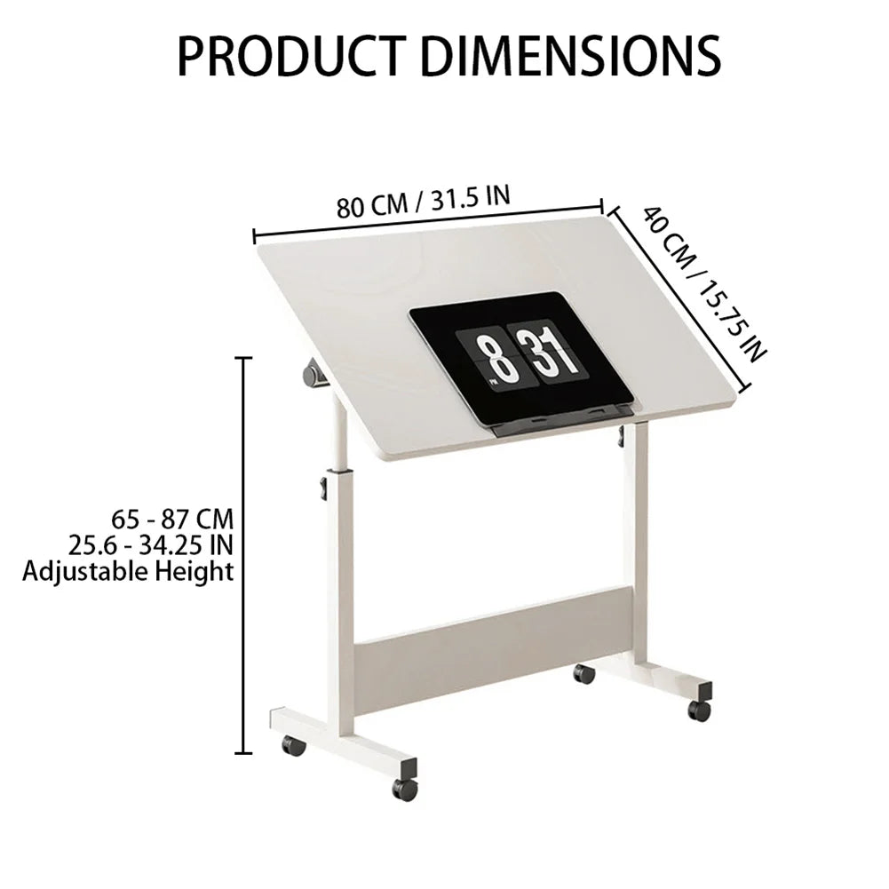 Twister CK Adjustable Height Mobile Standing Desk With Wheels For Home Office