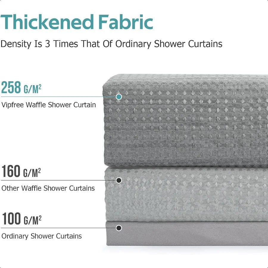 CraftOfWeaving3In1ShowerCurtainSetWithLinerAndHooksDoubleSidedPremiumQuality258GSM