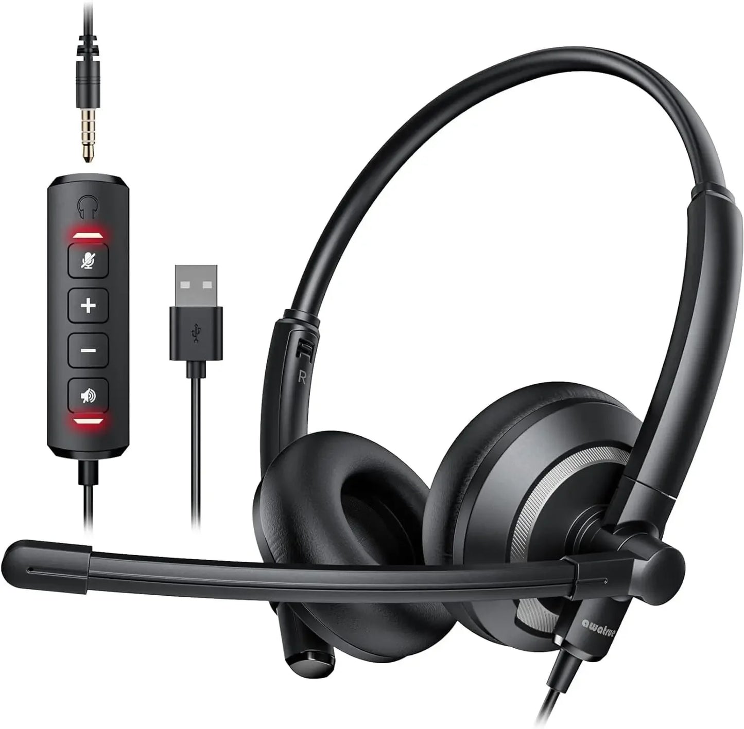 BINNUNE EH05 Wired USB Headset With Noise Cancelling Microphone