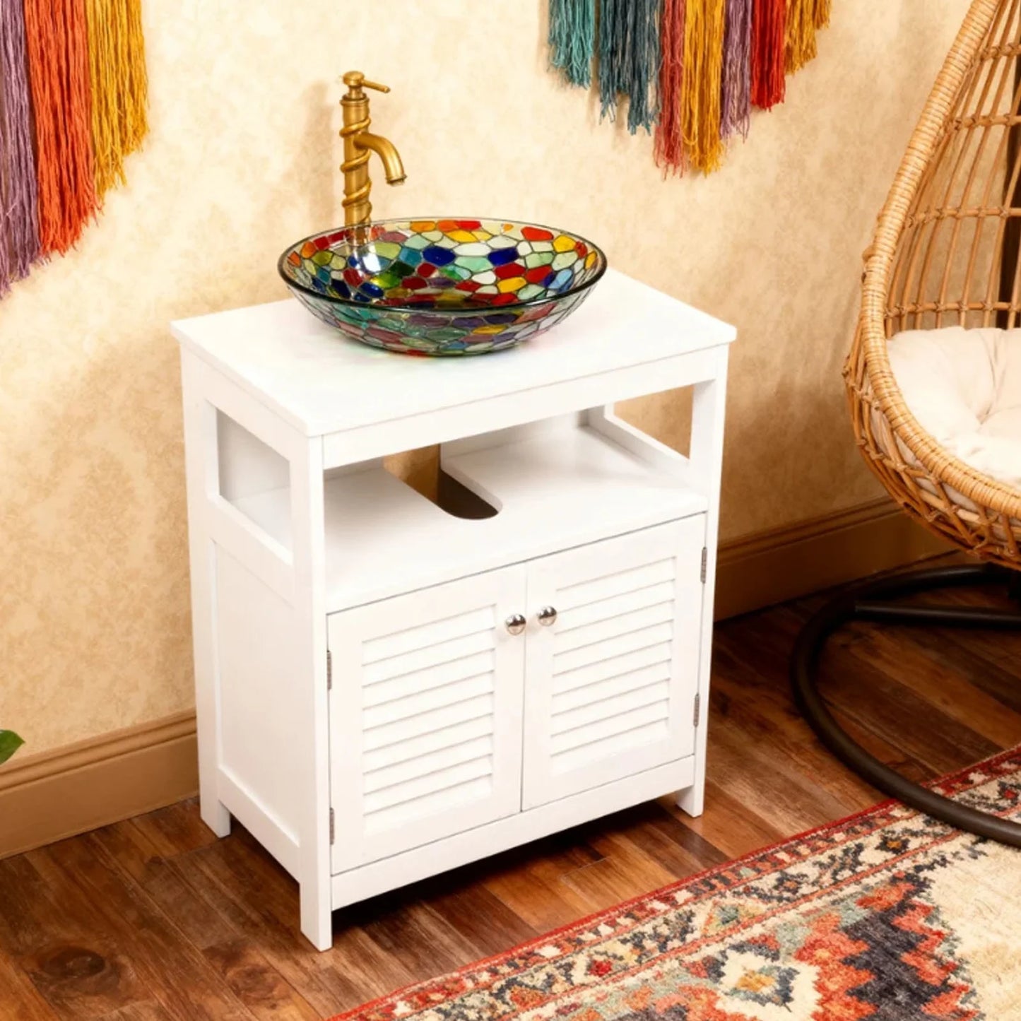 Under Sink Storage Cabinet With Two Doors For Bathroom Vanity