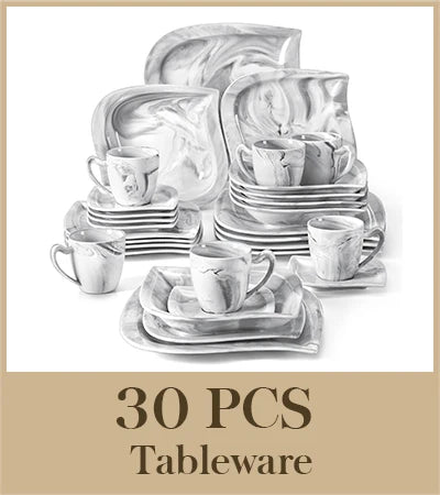 MALACASA Porcelain Dinner Set With Cups And Saucers Tableware
