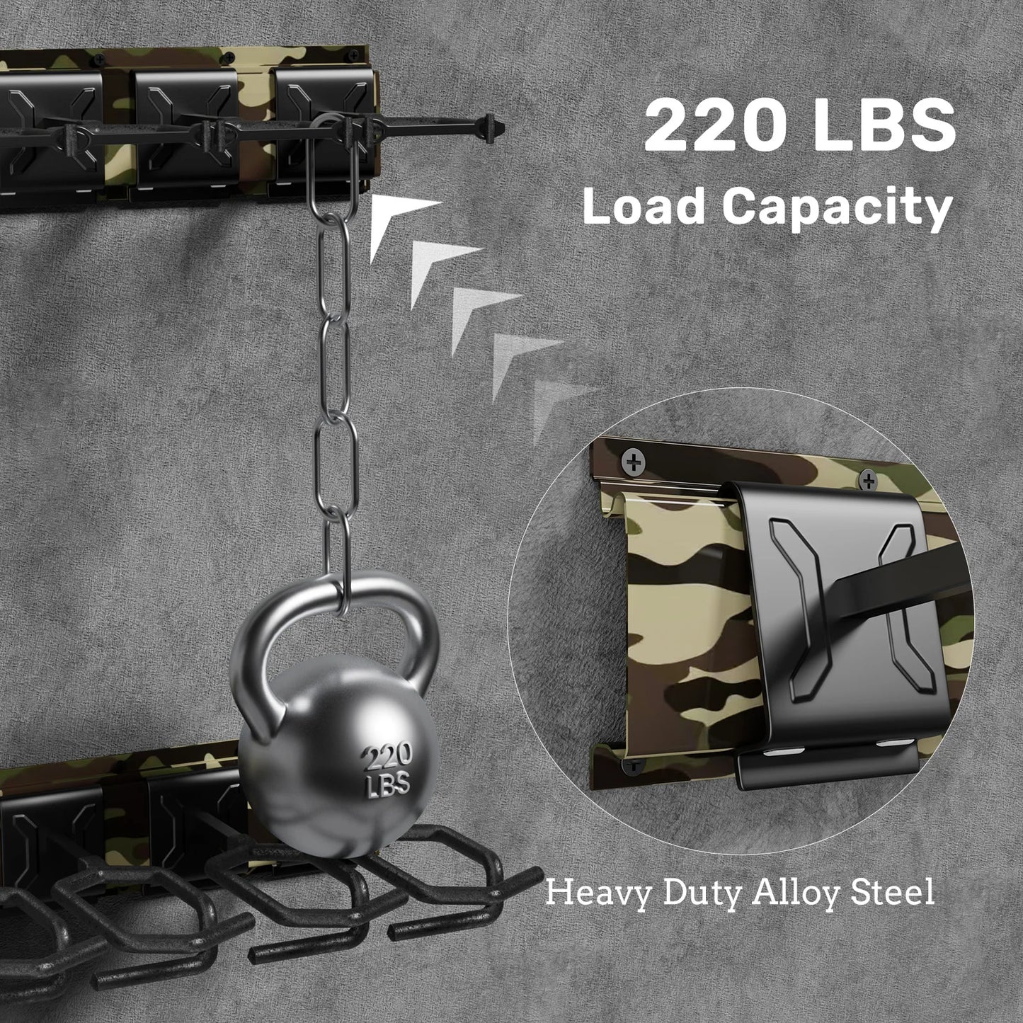 Heavy Duty Steel Gun Rack With Adjustable Slots Wall Mount