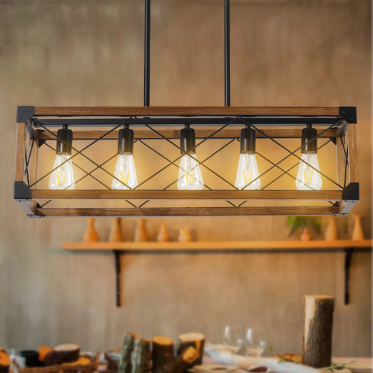 ARLGSITE Industrial Farmhouse Pendant Light 5-Light E26 Chandelier